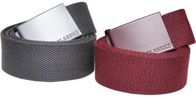 Urban Classics Gürtel Colored Buckle Canvas Belt 2-Pack