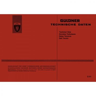 Linde-Güldner Technische Daten Traktor Reparatur Pflege Handbuch Oktober 1964