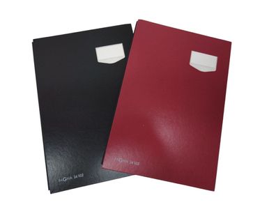 2x PAGNA 24102 Unterschriftenmappe "DE LUXE" DIN A4 10 Fächer Schwarz und Rot