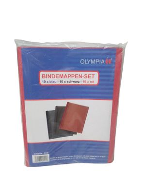 Olympia Thermo-Bindemappen 30 Stück A4 21-30 Blatt - 3 Farben Bindemappen #9170