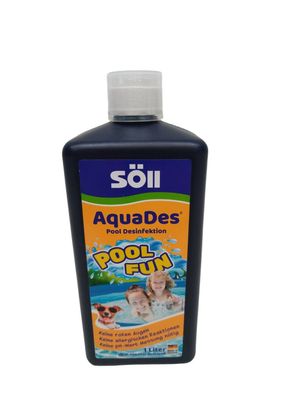 Söll Pool Fun AquaDes 1 Liter, Schwimmbad und Planschbecken Chlor Desinfektion