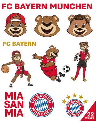 FC Bayern München Sticker 2er-Set Maskottchen 34147