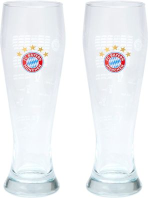 FC Bayern München Weißbierglas 2er-Set Erfolge 33211