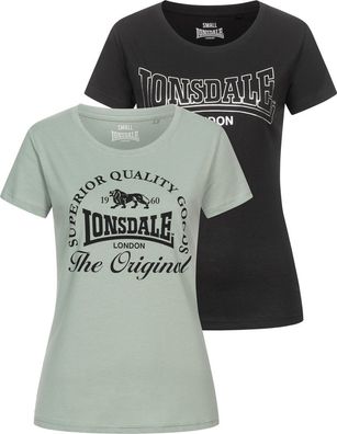 Lonsdale Damen Rowrah Frauen T-Shirt Doppelpack