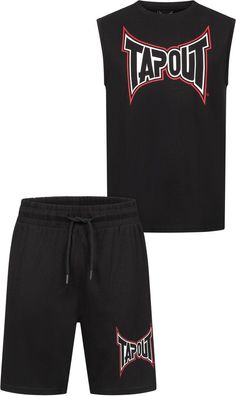 Tapout Dorrisa Herren ärmelloses T-Shirt & Shorts Set normale Passform