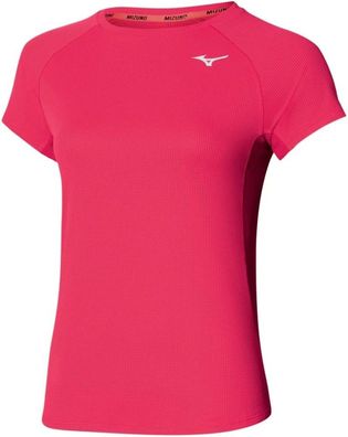 Mizuno Damen Sportshirt Damen T-Shirt Dry Aero Flow Tee Rose Red 136838