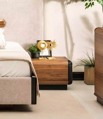 Bett+2X Nachttische 5Tlg. Schlafzimmer Set Designer Luxus Schlafzimmer