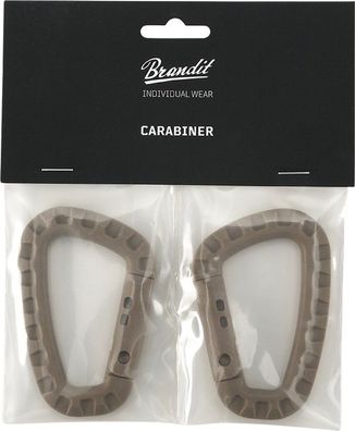 Brandit Herren Befestigung Carabiner 2 Pack Camel