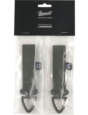 Brandit Herren Befestigung Belt and Molle Loop Carabiner 2 Pack Olive