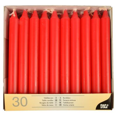 Papstar Tafelkerzen rot 21 x 196 mm 30 Stück