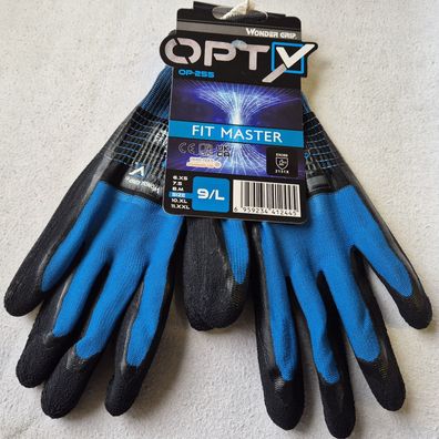 Handschuh Wondergrip Handschuhe Opty OP-255 Gr. 9/L Blau