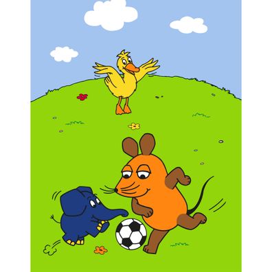 Kinderteppich Die Sendung mit der Maus Fußball 100x133 cm