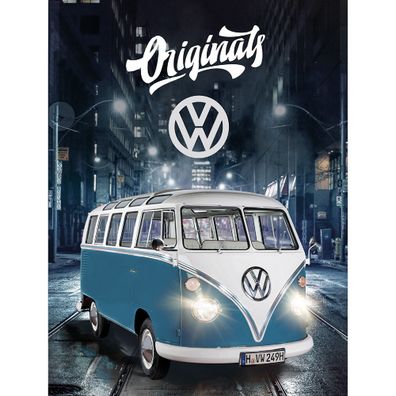 VW Volkswagen Teppich Bulli T1 Blau 100x133 cm