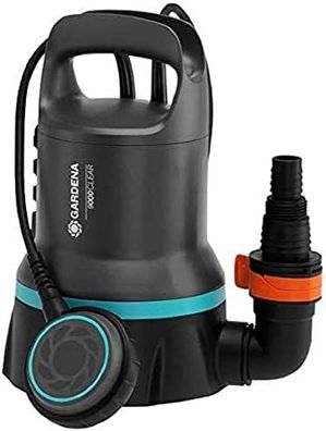 Gardena Tauchpumpe für sauberes Wasser 9000 Set – 300 W, Flachsaugung bis 2 mm