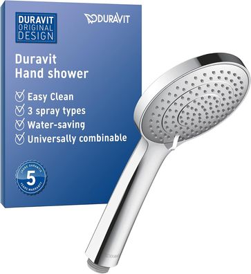 Duravit Universal Handbrause, Dusche mit 3 Strahlarten (Rain, Intense Rain, Soft Rain