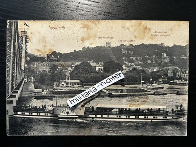 AK Ansichtskarte Dresden Loschwitz Schwebebahn Dampfer 1918 Feldpost 1. WK gel