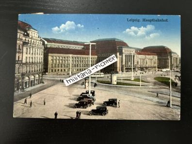 AK Ansichtskarte Leipzig Hauptbahnhof vor 1918, gelaufen 1933 Luftpost 1. WK