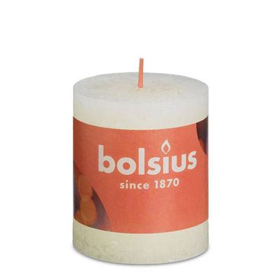 Bolsius Rustik Stumpenkerze weiche Perle 80/68mm