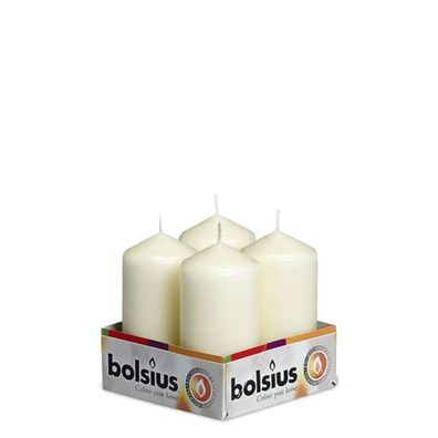Bolsius Stumpenkerzen Elfenbein 100/48mm 4er