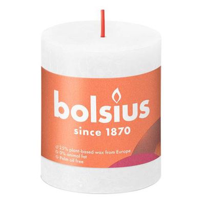 Bolsius Rustik Stumpenkerze Wolkiges Weiß 80/68mm