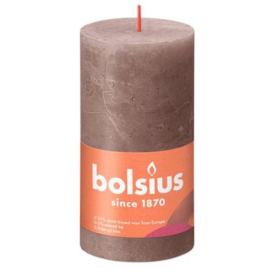 Bolsius Rustik Stumpenkerze Rustikale Taupe 130/68mm