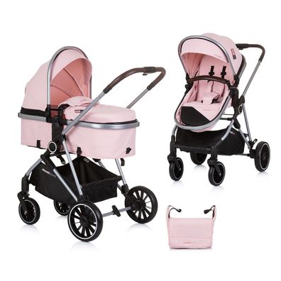 B-Ware Chipolino Kinderwagen Aura 2 in 1 umbaubar Tasche Sitz umkehrbar rosa