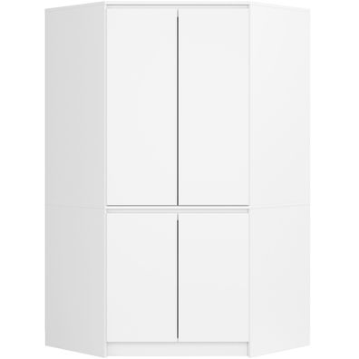 Kleiderschrank Weiß 100 cm 4 Téren 6 Regalböden B100xH180xT50 cm