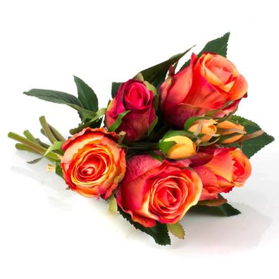 Kunstpflanze Rosenbouquet Miced aus Farbe rot rosa Höhe 30cm