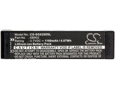 Ersatzakku - CS-SGX200SL - SHURE SB902 - 3,7 Volt 1100mAh Li-Ion