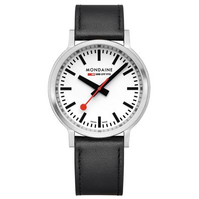 Mondaine Herrenuhr stop2go mit Lederband 41 mm MST.4101B. LBV.2SE