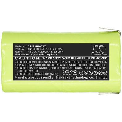 Ersatzakku - CS-BSH800VX - BOSCH P800SL / 1 609 200 922 - 4,8 Volt 2000mAh Ni-MH