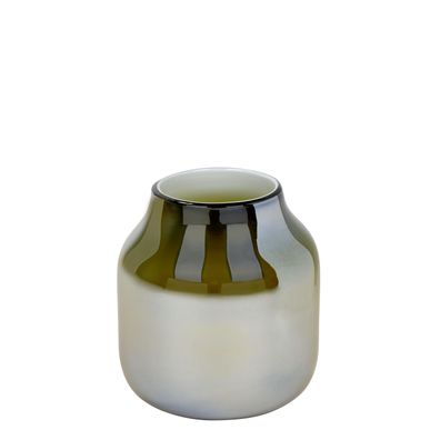 Lambert Ferrata Vase H24,5 D22 cm mittel oliv/metallic 17371