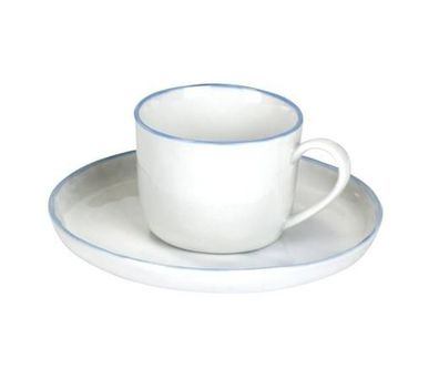 Lambert PIANA KAFFEE-/TEETASSE WEIß RAND Hellblau 60020040 SK