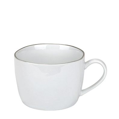 Lambert PIANA KAFFEE-/TEETASSE WEIß RAND GRAU 60020070 SK