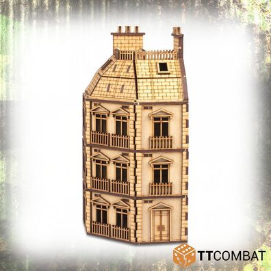 WAR051 TTCombat - World War - 25MM CITY Rowhouse CORNER (Terrain, Gelände, WW2)