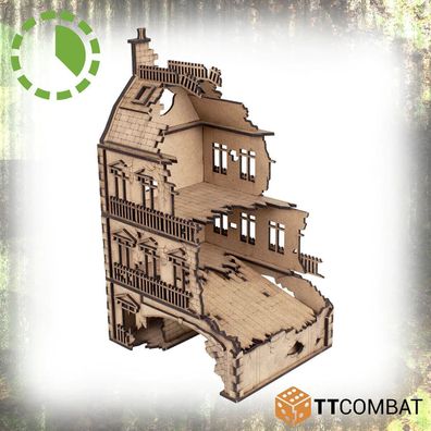 WAR084 TTCombat - World War - City Rowhouse Arch Destroyed (Tabletop Terrain)