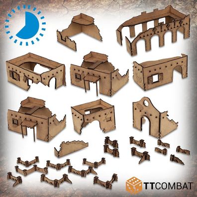 WWS-125 TTCombat - Wild West - Ruined Mexican Slums - (Tabletop Terrain)