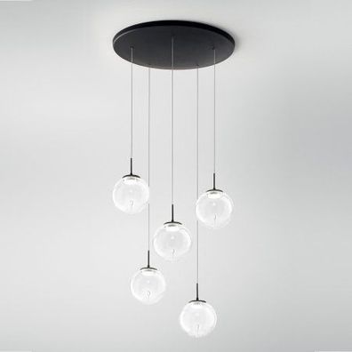 Fabas Luce 3770-49-372 LED Pendelleuchte Ariel 5-flammig transparent 3 Step Dim