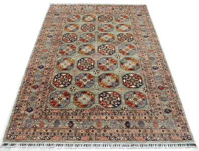 Teppich Orient Ziegler Khorjin 180x270 cm 100% Wolle Handgeknüpft Carpet Grau