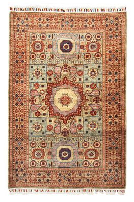 Teppich Orient Afghan Ziegler Mamluk 100x150 cm 100% Wolle Handgeknüpft Carpet