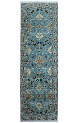 Teppich Orient Ziegler Khorjin Läufer 85x297 cm 100% Wolle Handgeknüpft blau