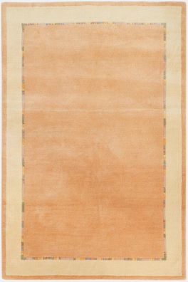 Teppich Original Nepal Handgeknüpft 100% Wolle 140x200 cm Carpet Rug creme rosa