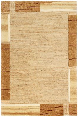 Teppich Indo Nepal Handgeknüpft 140x200 cm 100% Wolle Tapijt Carpet Rug beige