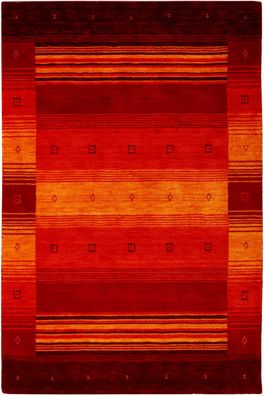 Teppich Gabbeh Loom 120x180 cm Handgewebt Carpet Tapijt 100% Wolle rot terra