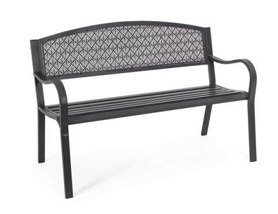 Gartenbank Lizette aus Metall, Anthrazit 123x55x84 cm