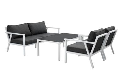 Garten-Set Rana No.1, Weiß Sessel: 78x88x94 cm / Sofa: 176x88x84 cm / Tisch: 137x77x5