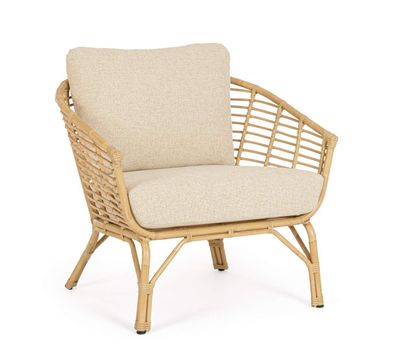 Gartensessel Mabel aus Rattan, Natur 81x79x77 cm