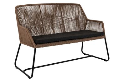 Gartensofa Midway aus Rattan, Braun 138x68x90 cm