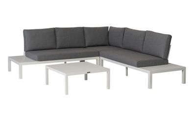 Gartenecksofa La Vida aus Aluminium, Weiß 245x245x63 cm