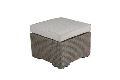 Gartenhocker Ashfield mit Kissen, Beige 50x54x44 cm